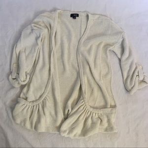 ana Cream Color Open Cardigan, XL